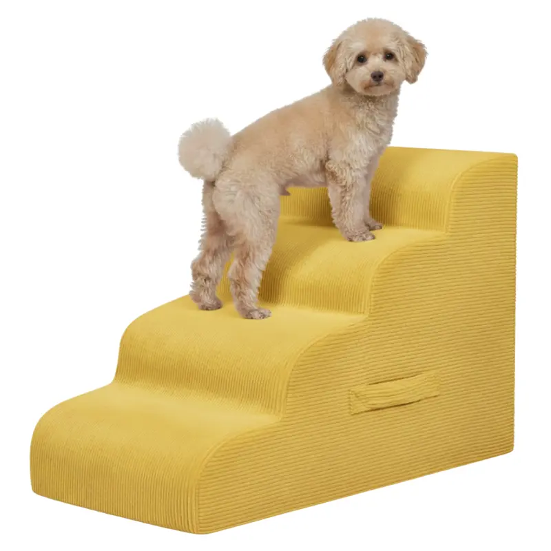 4-Step Foldable Pet Ramp – Lightweight Stairs for Beds and Sofas