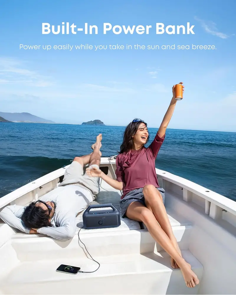80W IPX7 Waterproof Bluetooth Speaker – Portable Outdoor Speaker with BassUp 2.0, 24-Hour Battery, RGB Lighting & Custom EQ