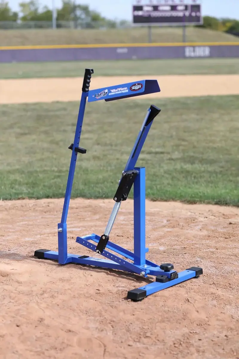 Blue Flame Adjustable Baseball Pitching Machine – Velocity & Trajectory Control for Youth and Adult Training