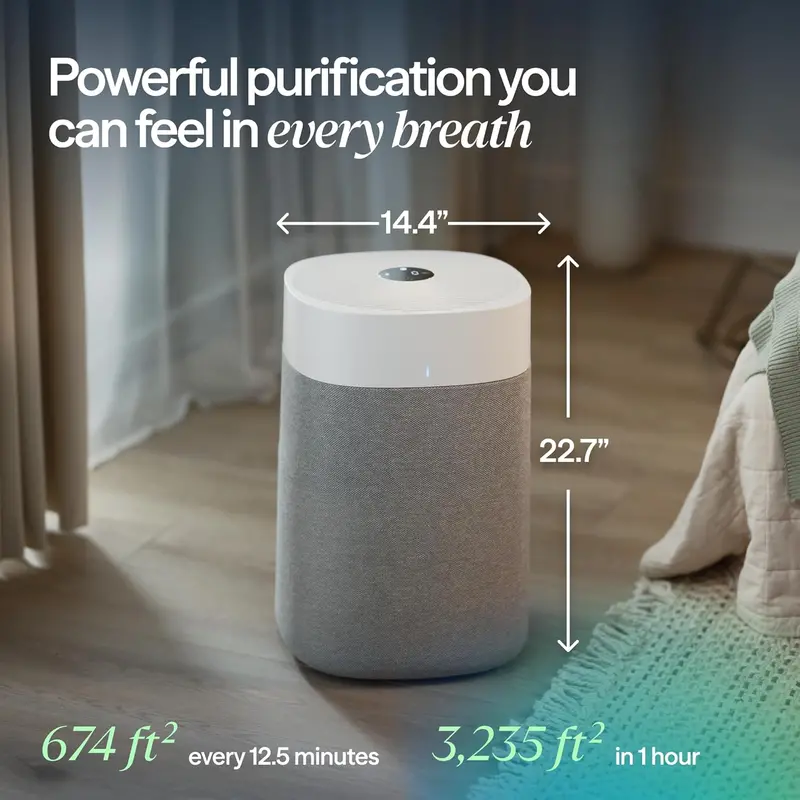 Blueair Blue Pure 211i Max Smart Air Cleaner – HEPASilent Technology with WiFi Connectivity for Large Homes (3,048 CFM), Certified for Virus, Mold, and Smoke Particle Removal 2