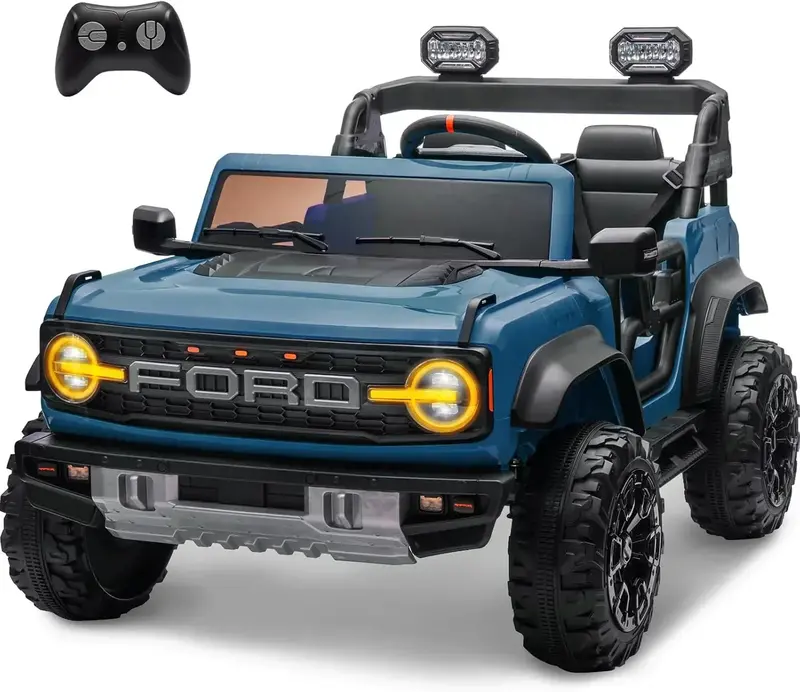 Bronco Raptor Ride-On Toy – Two-Seater Blue Electric Truck for Kids 2