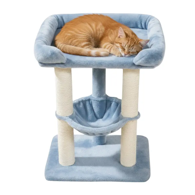 Contemporary Cat Tree Featuring Hammock, Cozy Nook, and Sisal-Wrapped Posts