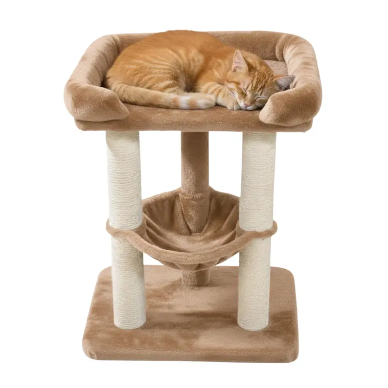 Contemporary Cat Tree Featuring Hammock, Cozy Nook, and Sisal-Wrapped Posts