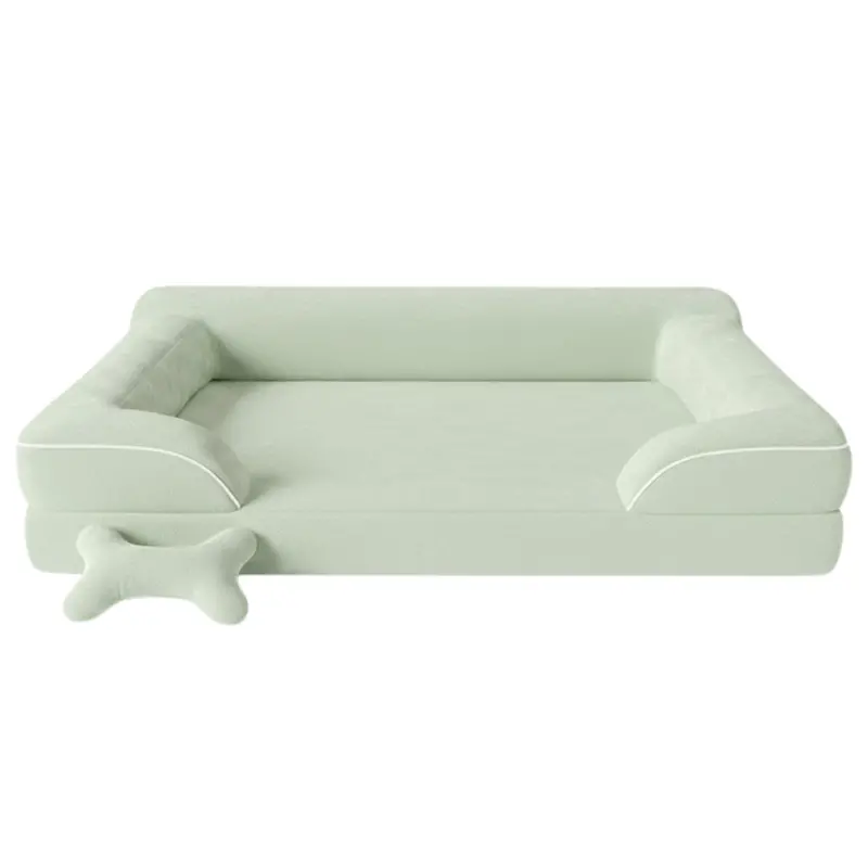Designer Sofa-Style Pet Bed with Pressure-Relieving Memory Foam Core and Easy-Care Washable Cover