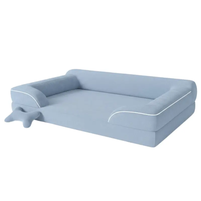 Designer Sofa-Style Pet Bed with Pressure-Relieving Memory Foam Core and Easy-Care Washable Cover