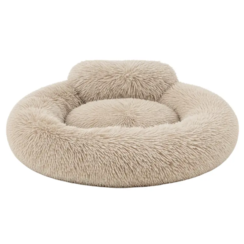 Donut-Shaped Dog Bed with Elevated Rim, Luxe Faux Fur Exterior, and Anti-Slip Bottom 5