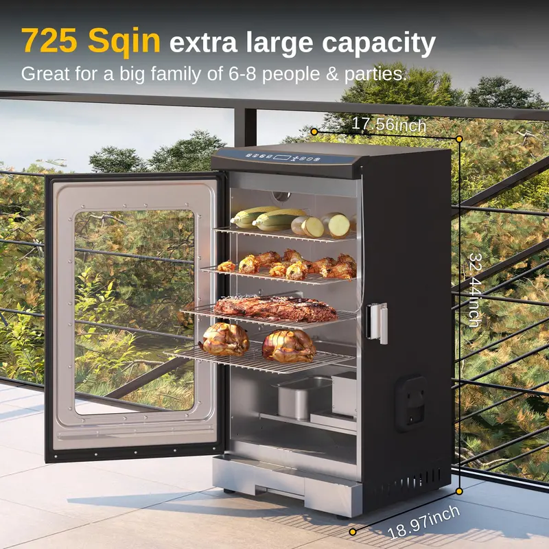 EAST OAK 30-Inch Digital Electric Smoker – Glass-Door BBQ Smoker with Precision Temperature Control