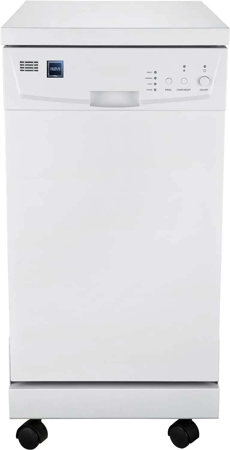 Energy-Efficient 18-Inch Portable Dishwasher – White Countertop Model, 8-Setting Load Capacity