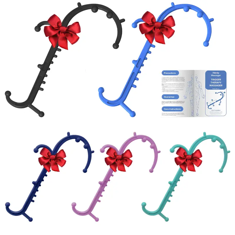 Ergonomic Dual-Grip Massage Stick Featuring Dual Hook Ends and Precision Pressure Points