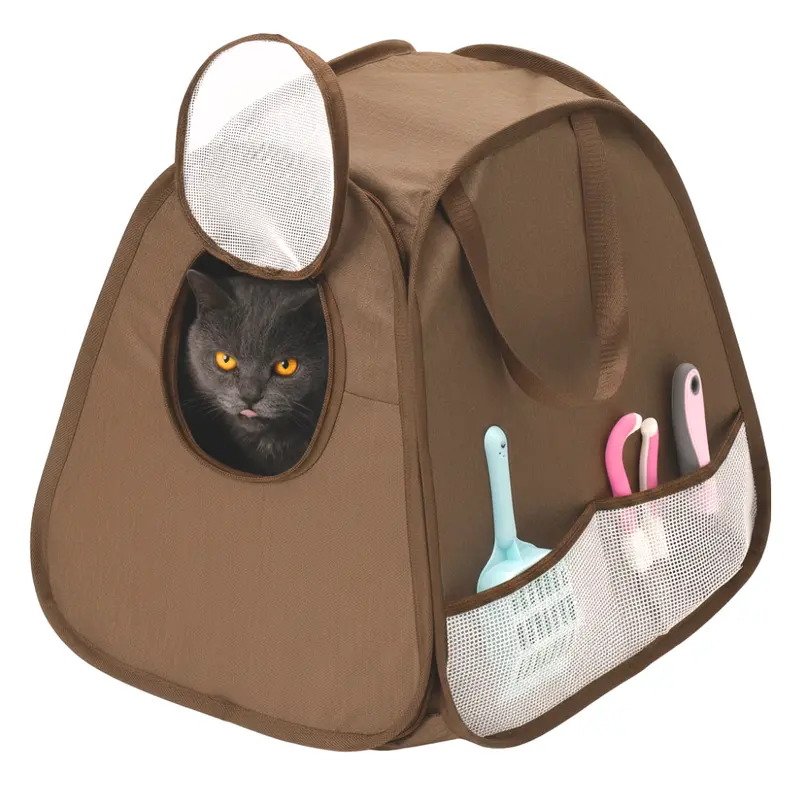 Expandable Travel Litter Box Carrier for Cats – Fold-Out Design with Spacious Potty Zone