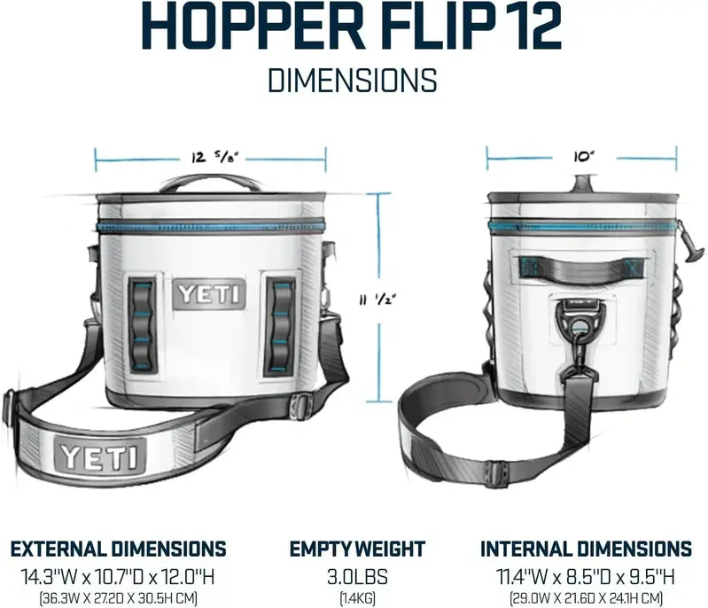 Hopper Flip 12-Quart Soft-Sided Portable Cooler – Insulated, Leakproof, Compact Travel Cooler for On-the-Go Use