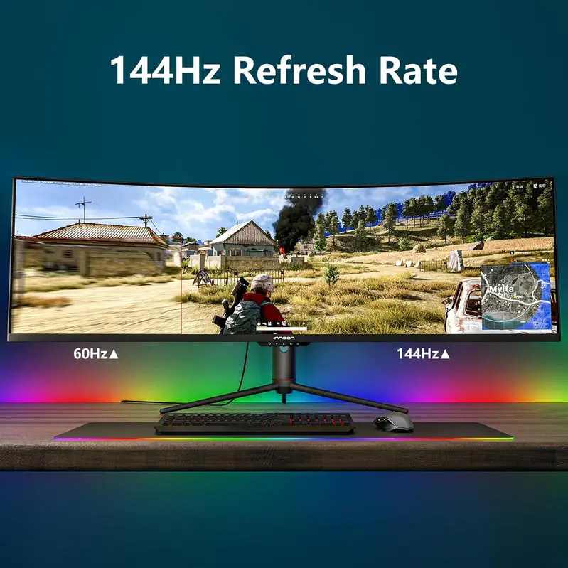INNOCN 49C1G Ultra-Wide Curved Gaming Monitor – 49" HDR400 Display, 144Hz Refresh Rate, USB-C Connectivity