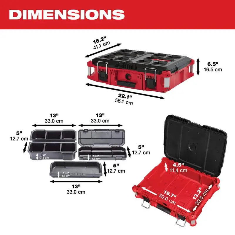 Milwaukee PACKOUT Rolling Tool System – Includes 22" Large Box, Medium Box, and Rolling Base (8426/8425/8424)