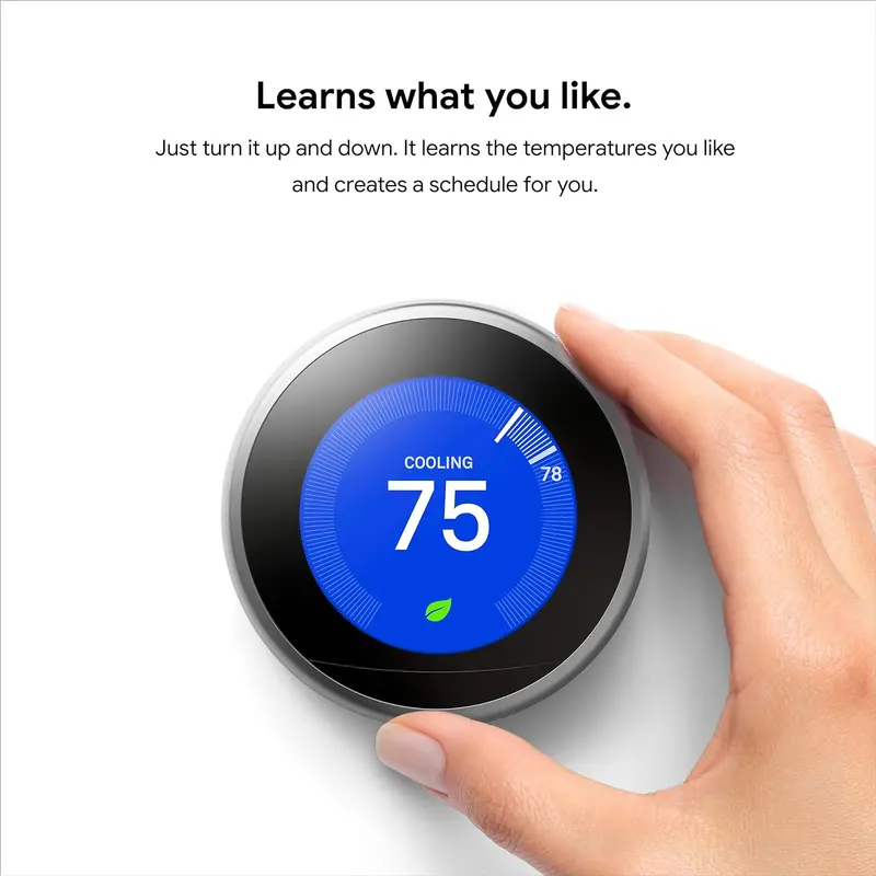 Nest Learning Thermostat (Third Generation) – Wi-Fi–Enabled Smart Temperature Controller with Alexa Integration and Energy Usage Insights
