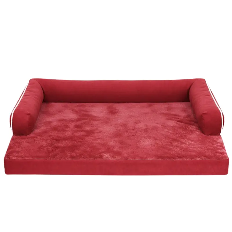 Plush Extra-Large Memory Foam Dog Bed with Durable Bolsters and Easy-Remove Washable Cover