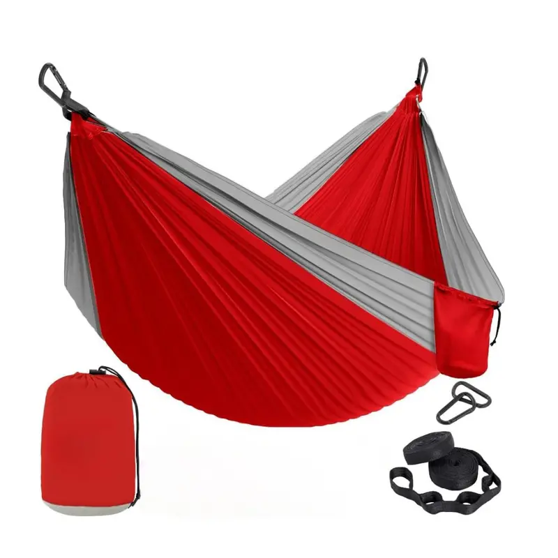 Premium Nylon Hammock with Heavy-Duty Tree Straps and Reinforced Steel Carabiners