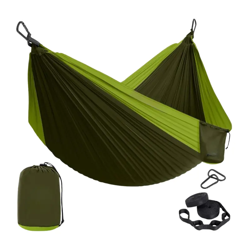 Premium Nylon Hammock with Heavy-Duty Tree Straps and Reinforced Steel Carabiners