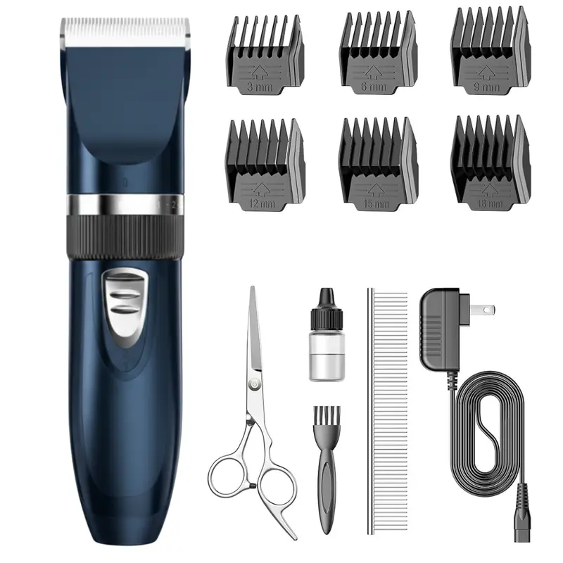 Professional Stainless Steel Cordless Pet Clippers – Full Kit with Guide Combs & Docking Charger 2