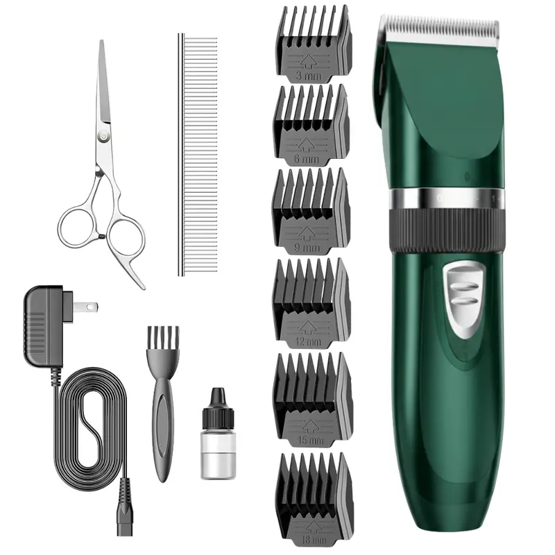 Professional Stainless Steel Cordless Pet Clippers – Full Kit with Guide Combs & Docking Charger