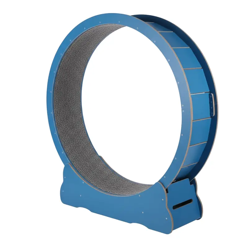 Quiet Indoor Cat Exercise Wheel with Locking Base and Detachable Carpeted Running Surface