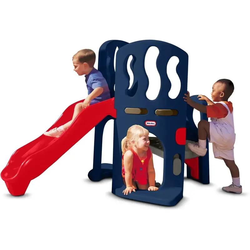 Slide-and-Climb Kids’ Play Structure – Blue and Red Indoor/Outdoor Climber & Slide for Toddlers and Preschoolers (Ages 2–6)