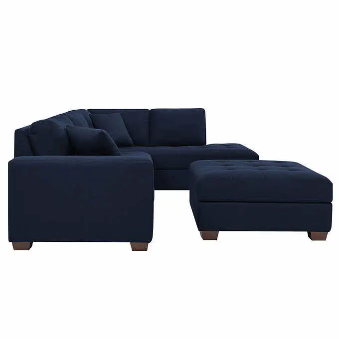 Thomasville Miles Upholstered Sectional – Contemporary Styling with Convenient Storage Ottoman