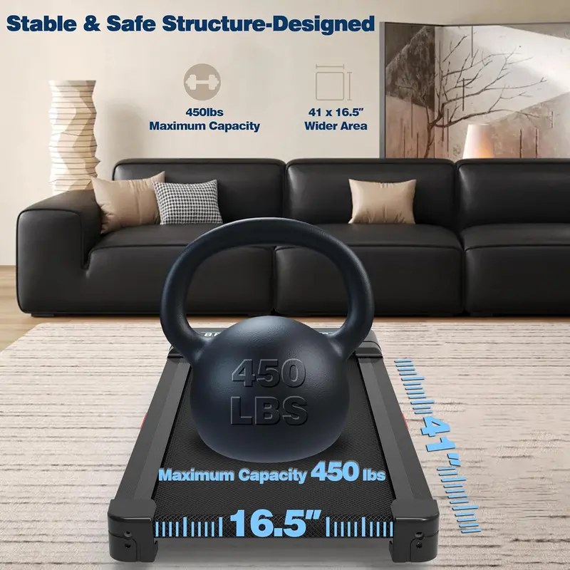 Walking Pad Pro – Motorized 9-Stage Incline Treadmill with 450 lb Capacity, RGB Display & Bluetooth Audio