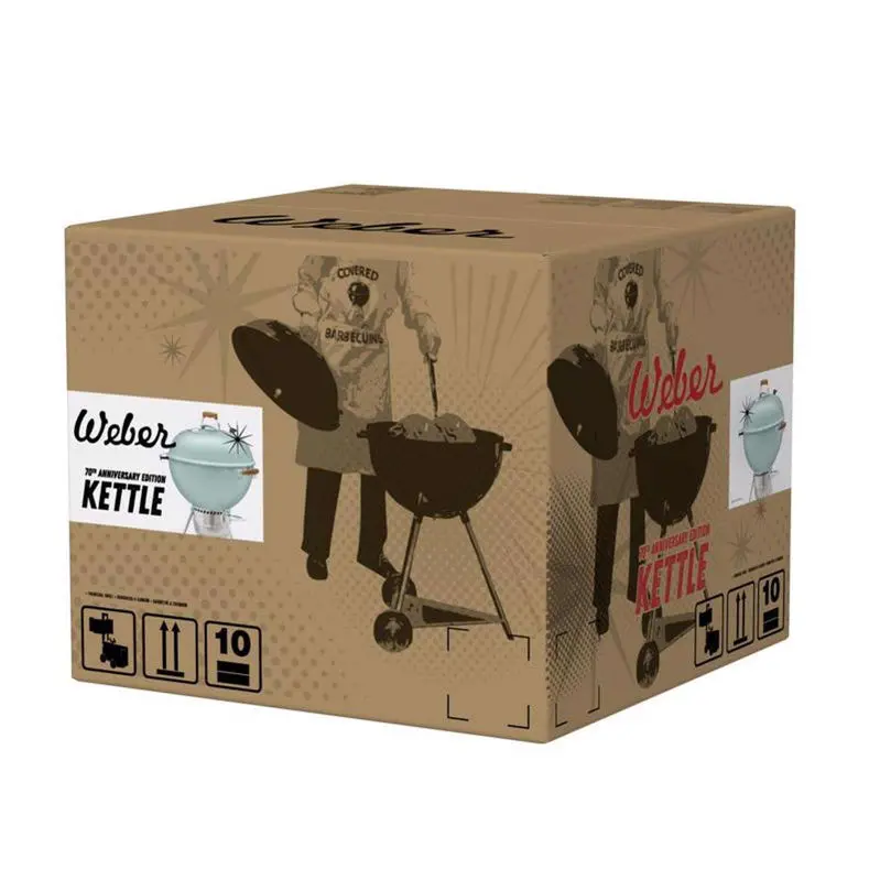 Weber 22" Rock 'n Roll Blue Charcoal Grill – Compact Kettle Design with Premium Finish and Even Heat Distribution