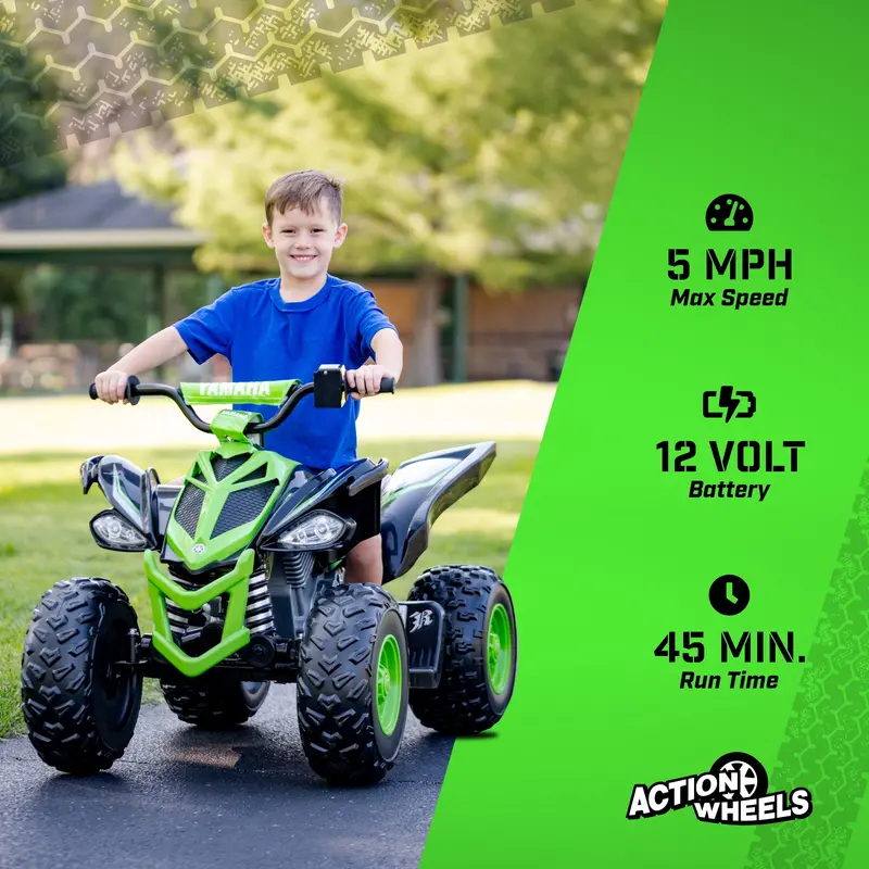 Yamaha Raptor 12V Kids’ Ride-On ATV – Realistic Quad Design, 5 MPH Max Speed, Recommended for Ages 3+ 2